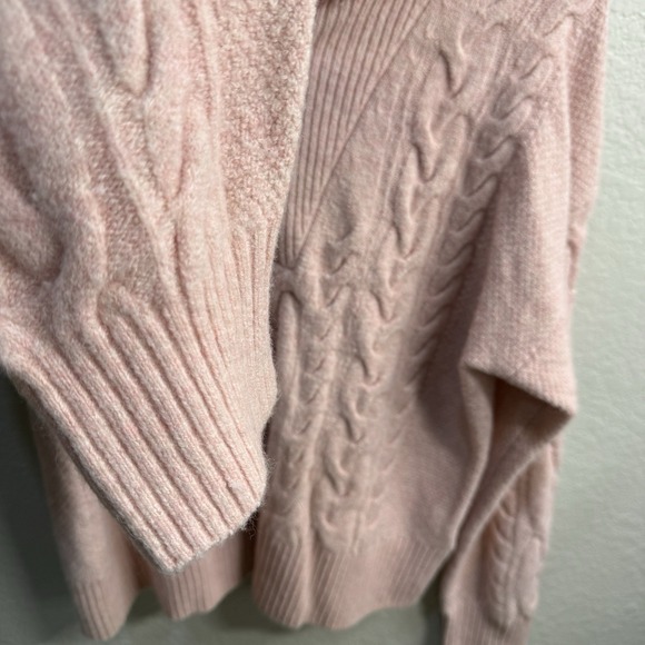 J. Crew Cable Knit Half Zip Super Soft Yarn Sweater Womens Dusty Rose - Picture 6 of 11